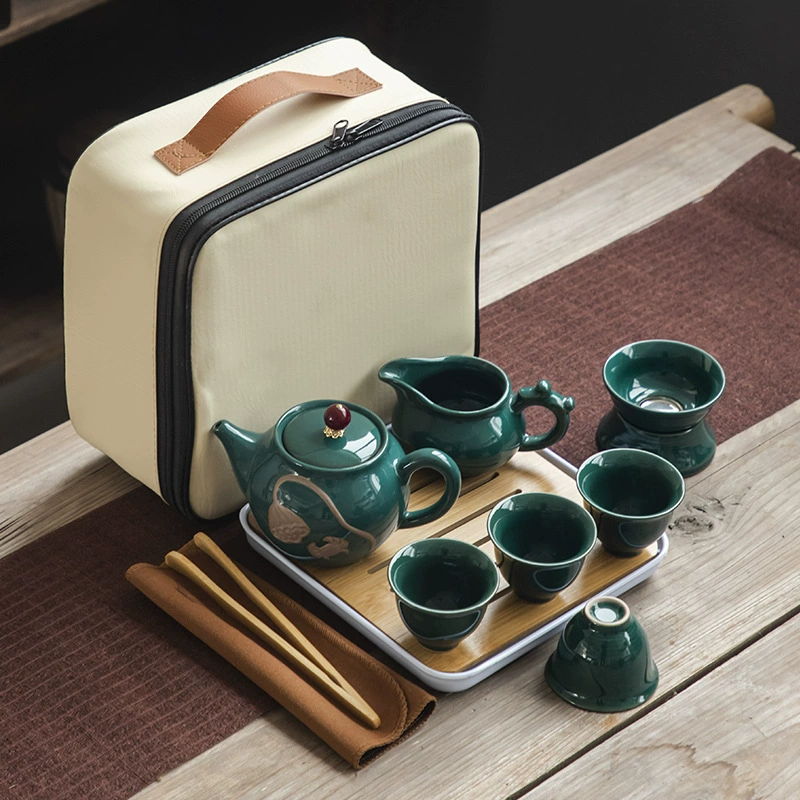 Korean Tea Set - Juego de té de viaje, bolsa