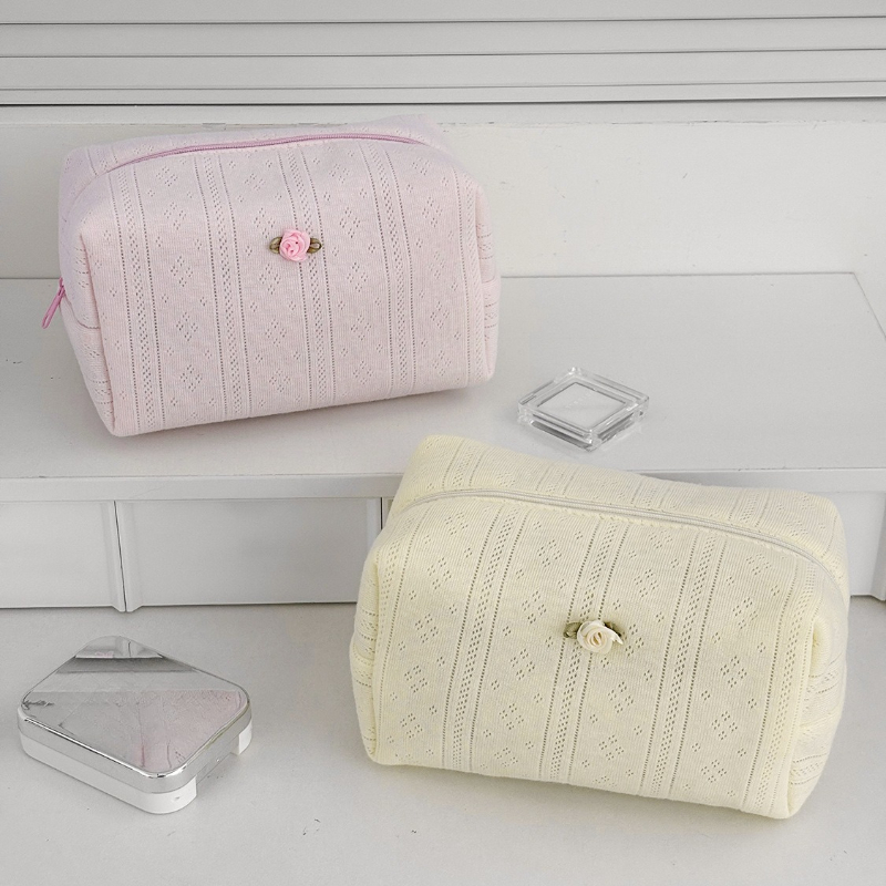 Bolsa de maquillaje Floral con - Korean Skincare Routine reseña y precio
